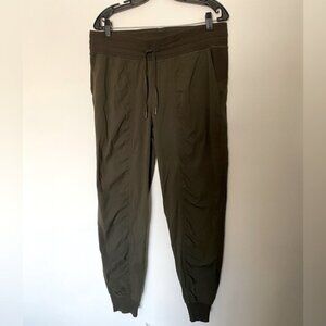 Lululemon Olive Green Dance Studio Pants No Size Tag Waist 34” Size 14-16 EUC